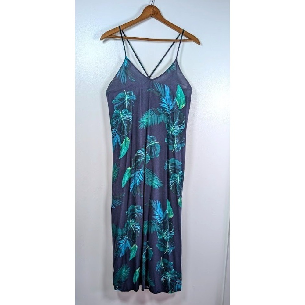 Old Navy Maxi Slip Dress Women's Size Large TALL Tropical Vacation Sundress Boho